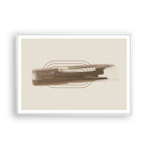 Affiche dans un cadre blanc - Poster - Parfum de gris - 100x70 cm