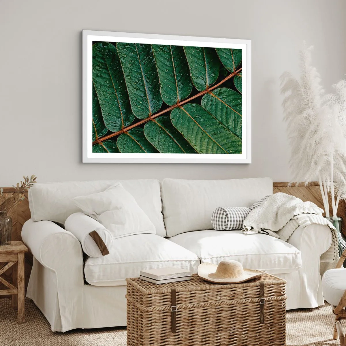 Affiche dans un cadre blanc - Poster - Au rythme de la verdure - 70x50 cm