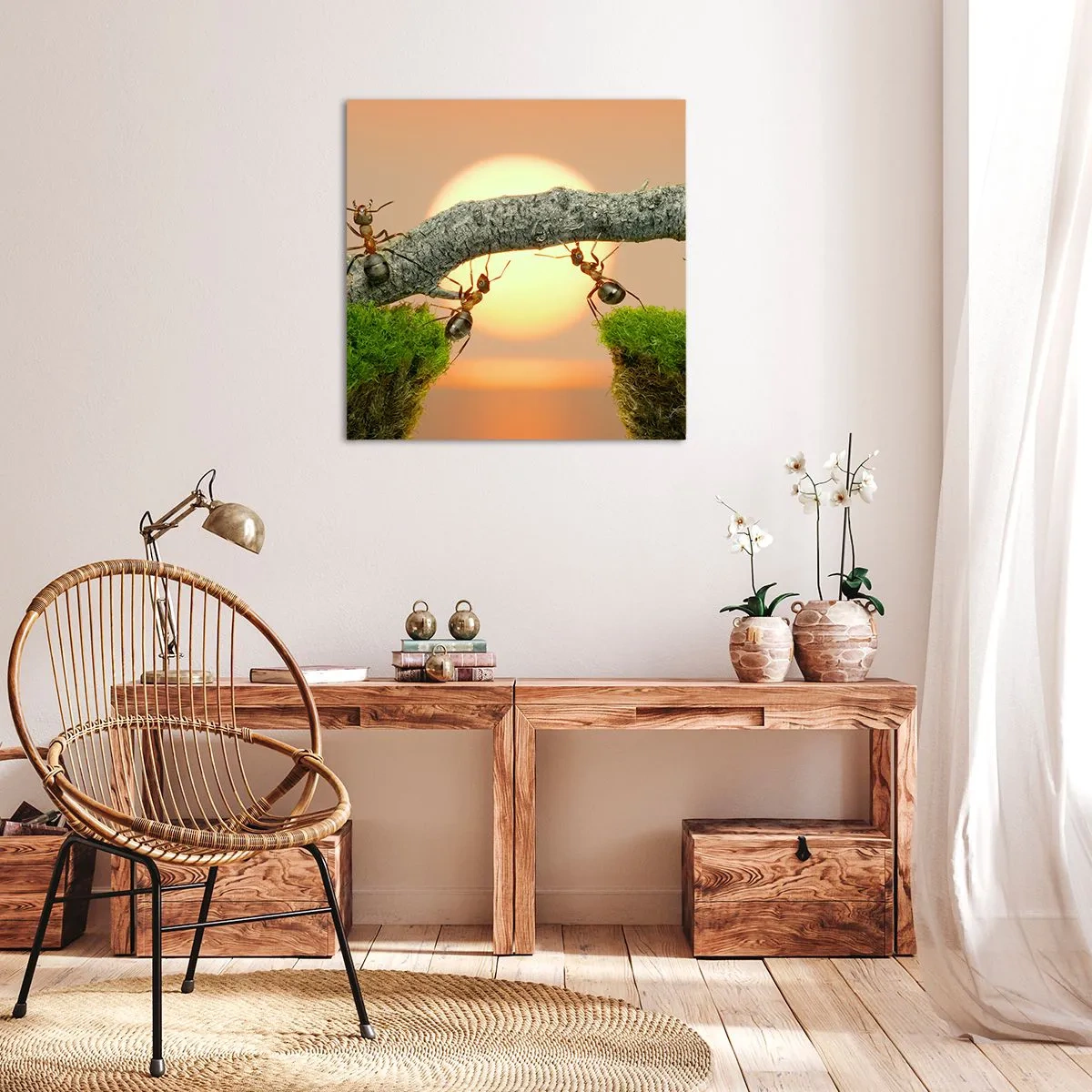 Impression sur toile - Image sur toile - La joie, travaille d'équipe - 40x40 cm