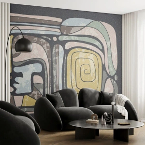 Papier Peint Autocollant Deluxe Sticker - L'abstraction dans l'esprit précolombien - Abstraction, Bohème, Vieilli - 400x280 cm