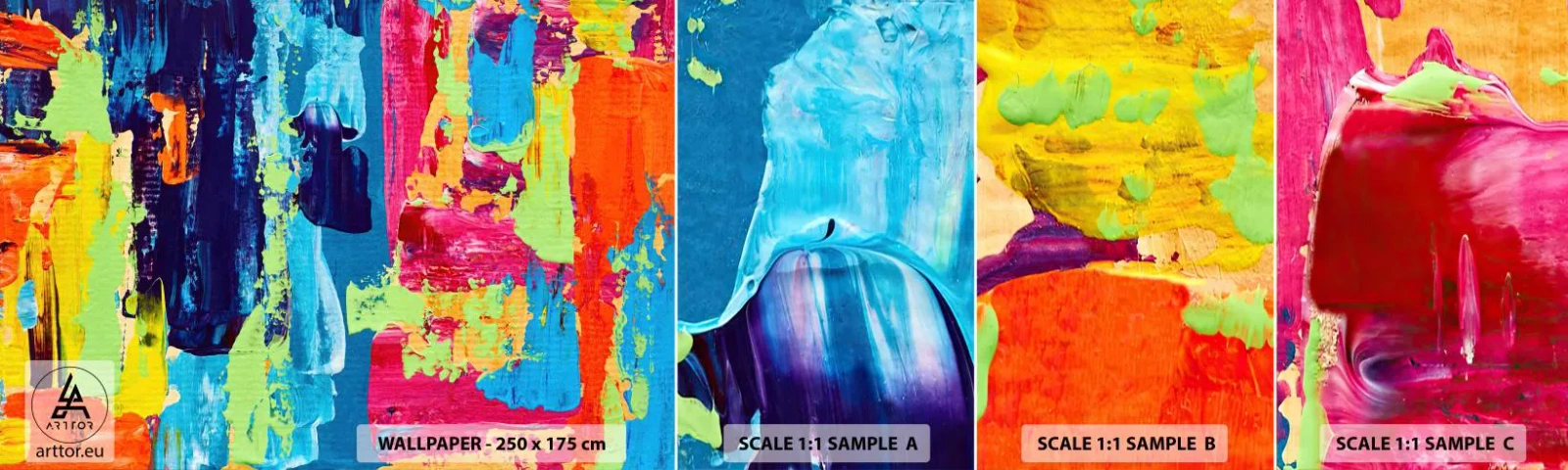 Échantillon de Papier Peint Autocollant Deluxe Sticker - La vie est belle! - Abstraction, Graphique, Morceau - 100x30 cm