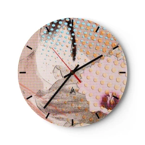 Horloge murale - Pendule murale - Motif de bande dessinée avec une femme dans le style pop art - 30x30cm - Héroïne de bande dessinée - Décoration murale moderne pour le salon, la cuisine et la chambre ARTTOR