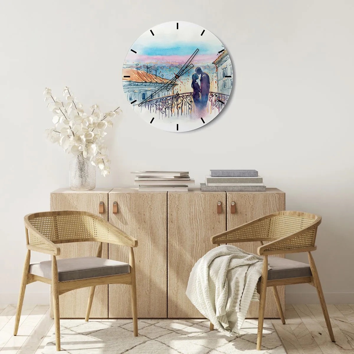 Horloge murale - Pendule murale - Amoureux de Paris - 40x40 cm