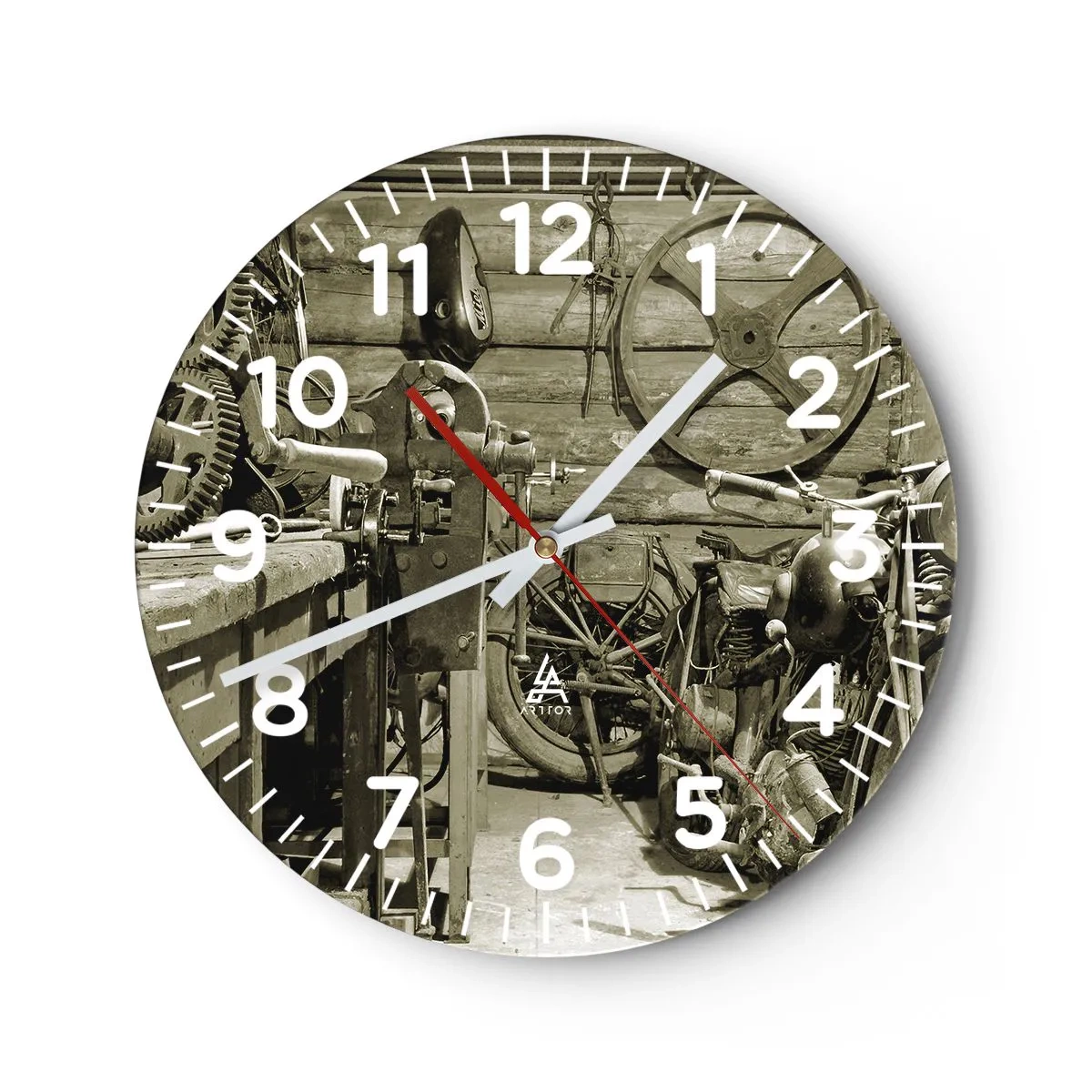 Horloge murale - Pendule murale - Dans le hangar de l'oncle Władek - 30x30 cm