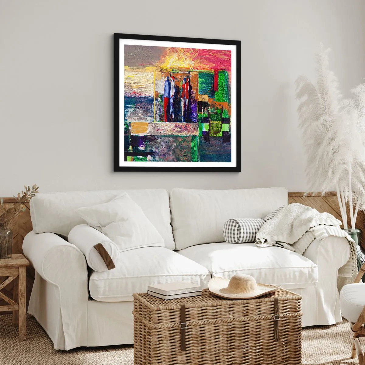 Affiche dans un cadre noir - Poster - Relations et émotions - 60x60 cm