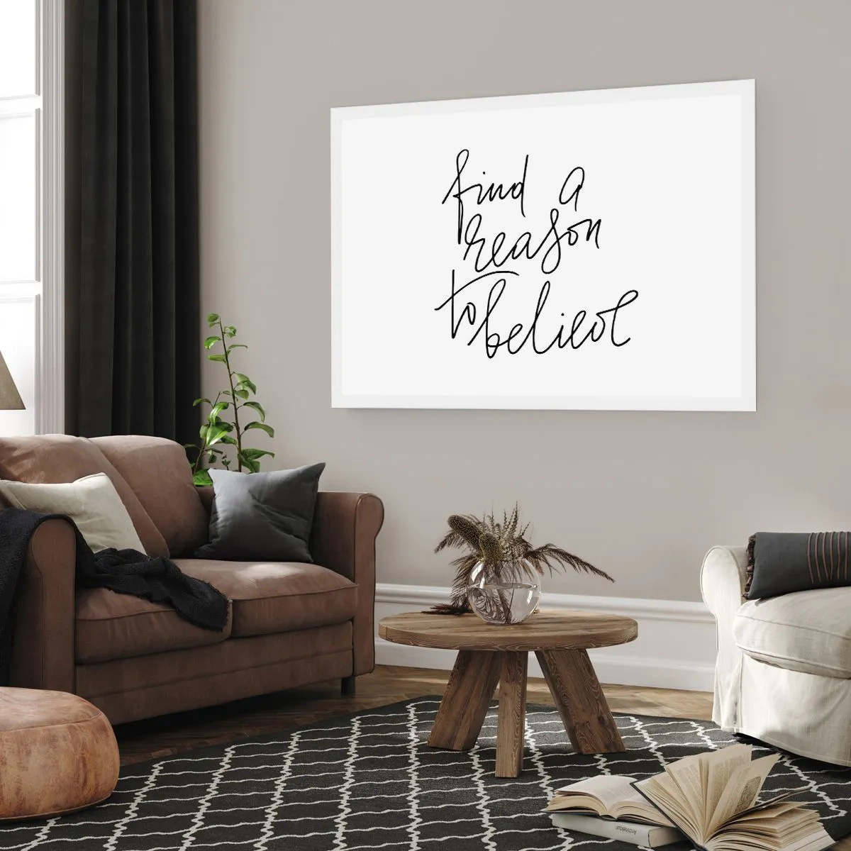 Affiche - Poster - Une citation motivante dans un style minimaliste - 100x70cm - C'est possible - Décoration murale moderne pour le salon et la chambre ARTTOR