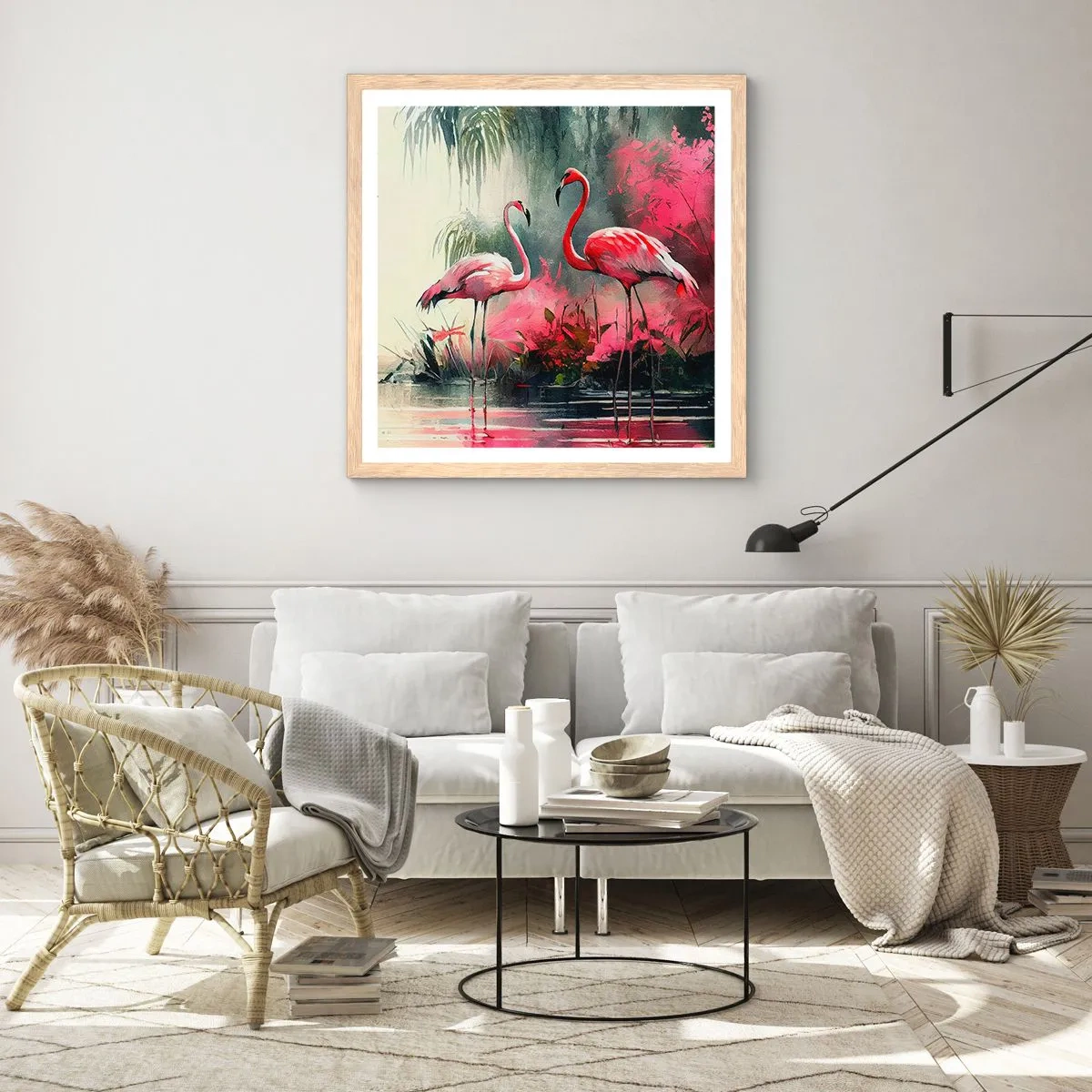 Affiche dans un chêne clair - Poster - Une leçon de grâce naturelle - 40x40 cm