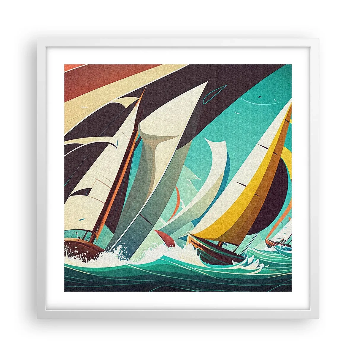 Affiche dans un cadre blanc - Poster - Bonne chance avec les éléments - 50x50 cm