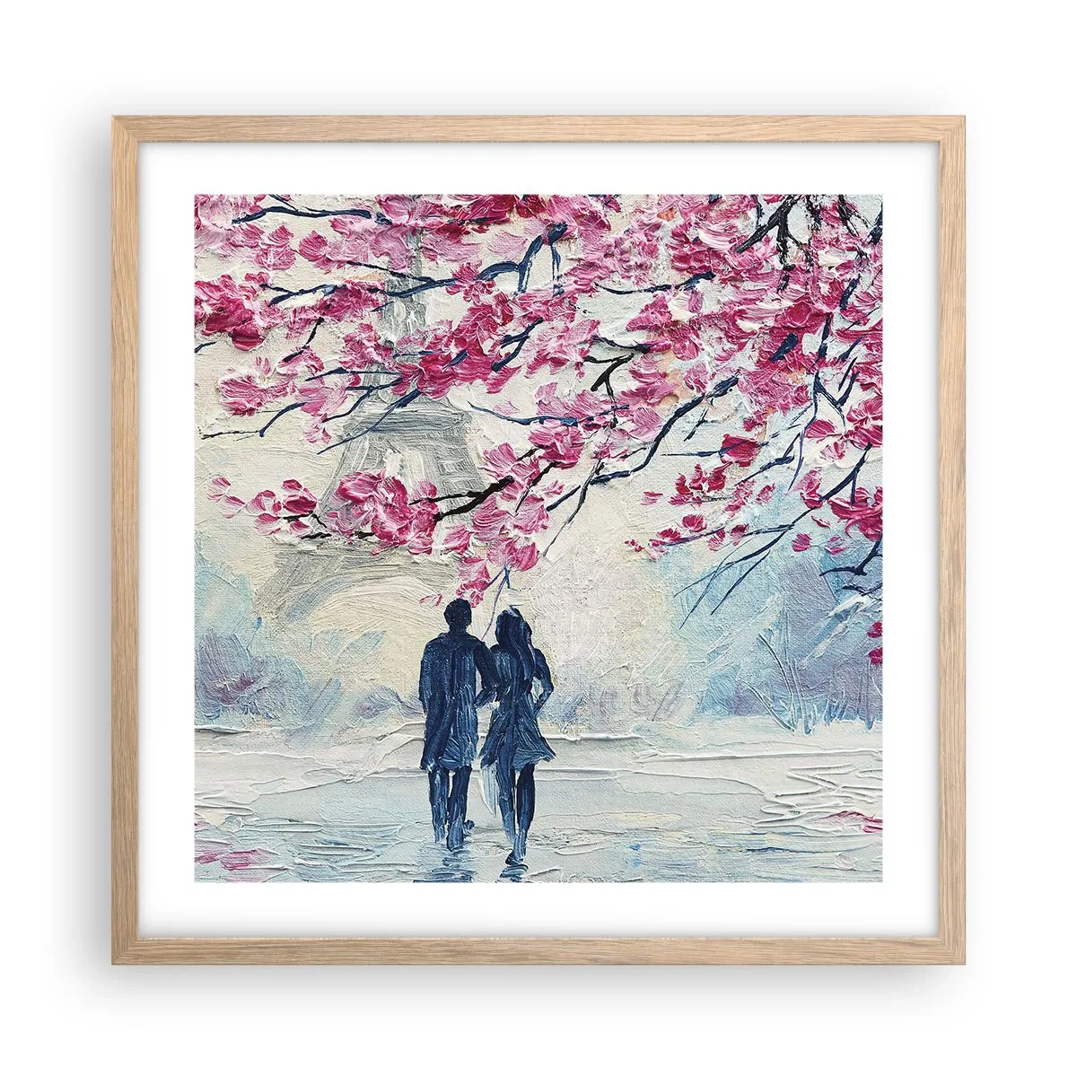 Affiche dans un chêne clair - Poster - Ballade romantique - 50x50 cm