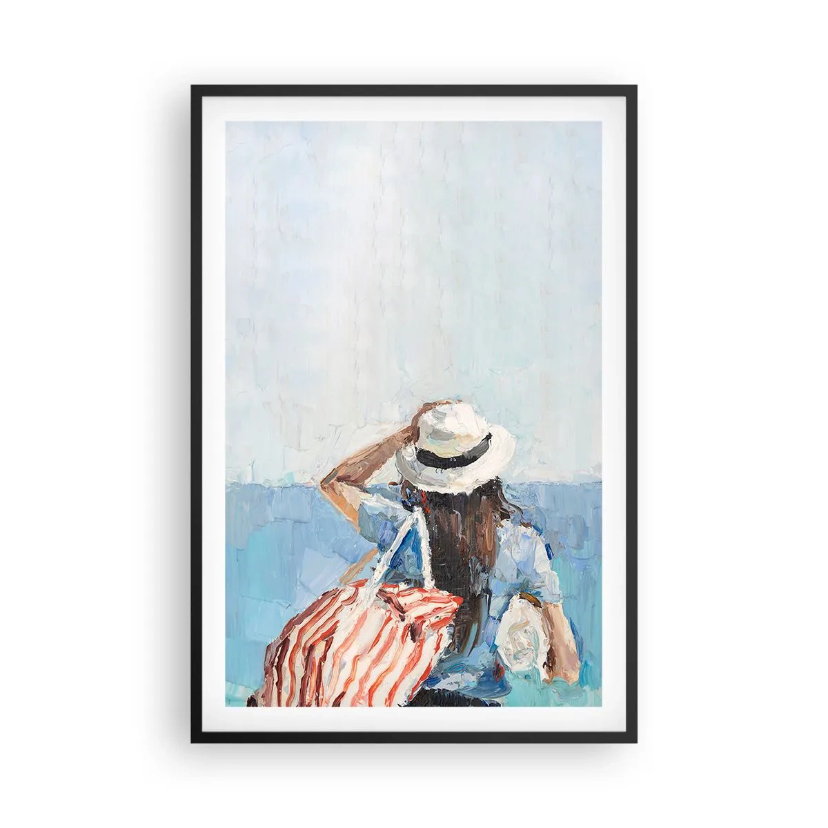 Affiche dans un cadre noir - Poster - Bienvenue à vos vacances - 61x91 cm