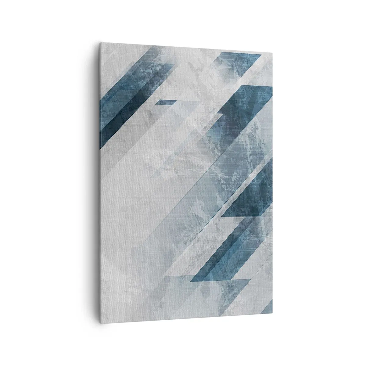Impression sur toile - Image sur toile - Lignes abstraites dans des tons de gris et de bleu - 70x100cm - Composition spatiale - mouvement gris - Décoration murale moderne pour le salon et la chambre ARTTOR