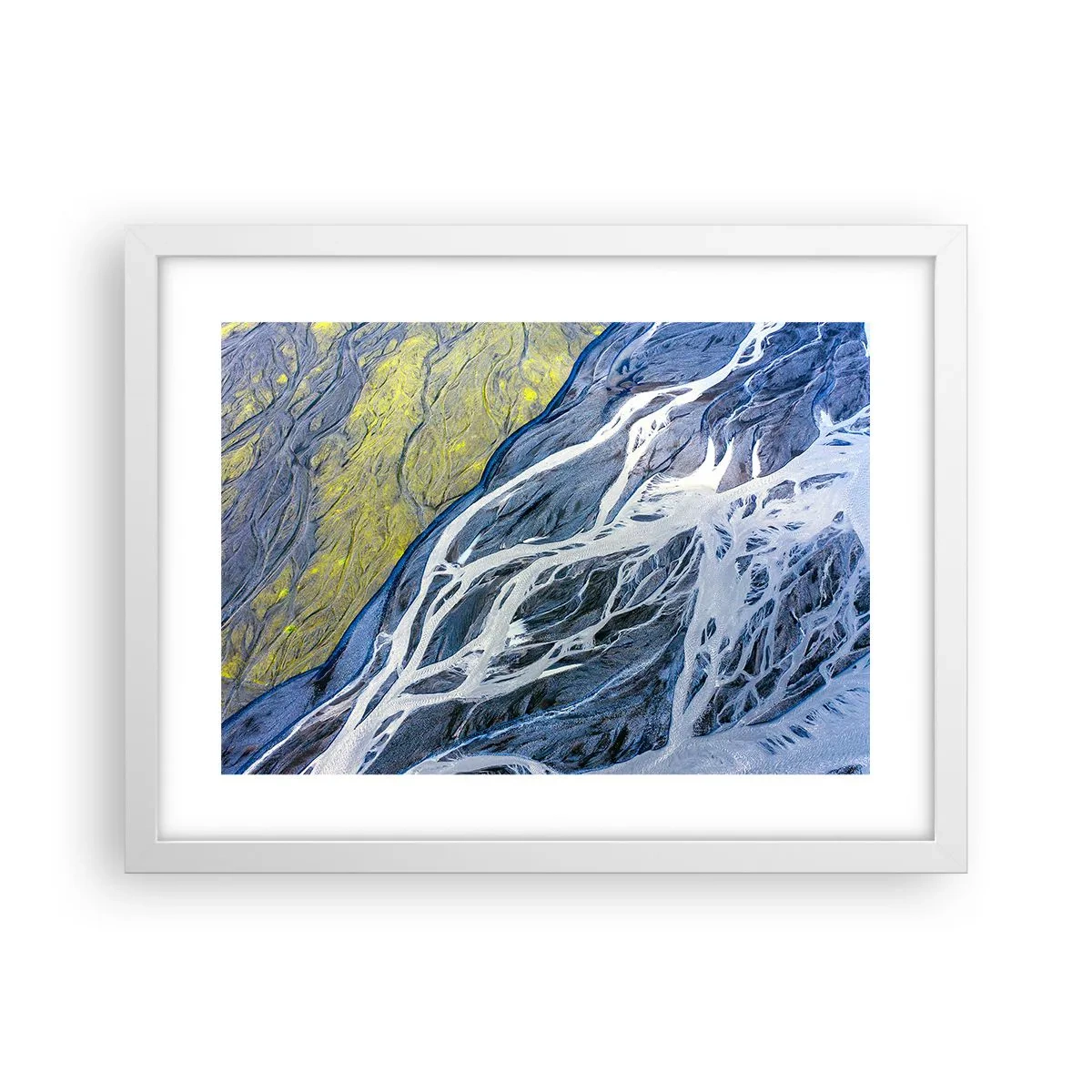 Affiche dans un cadre blanc - Poster - Peintures rupestres de la nature - 40x30 cm