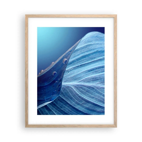 Affiche dans un chêne clair - Poster - Gouttes cachées du bleu - 40x50 cm