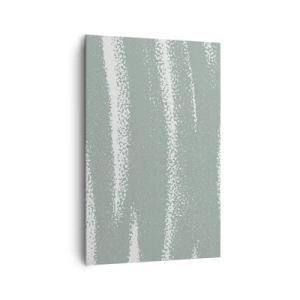 Impression sur toile - Image sur toile - Vagues d'hiver dans les tons menthe et blanc - 80x120cm - Abstraction dans un climat hivernal - Décoration murale moderne pour le salon et la chambre ARTTOR