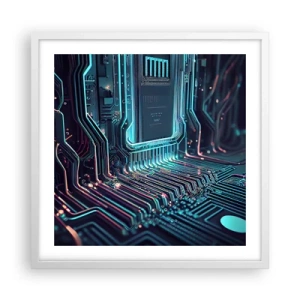 Affiche dans un cadre blanc - Poster - Je pense comme ça… - 50x50 cm