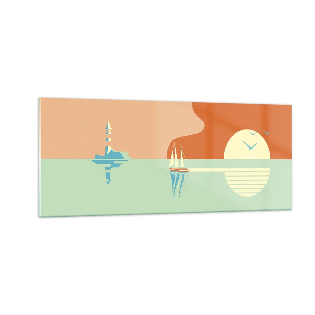 Impression sur verre - Image sur verre - Paysage idéal de la mer - 100x40 cm