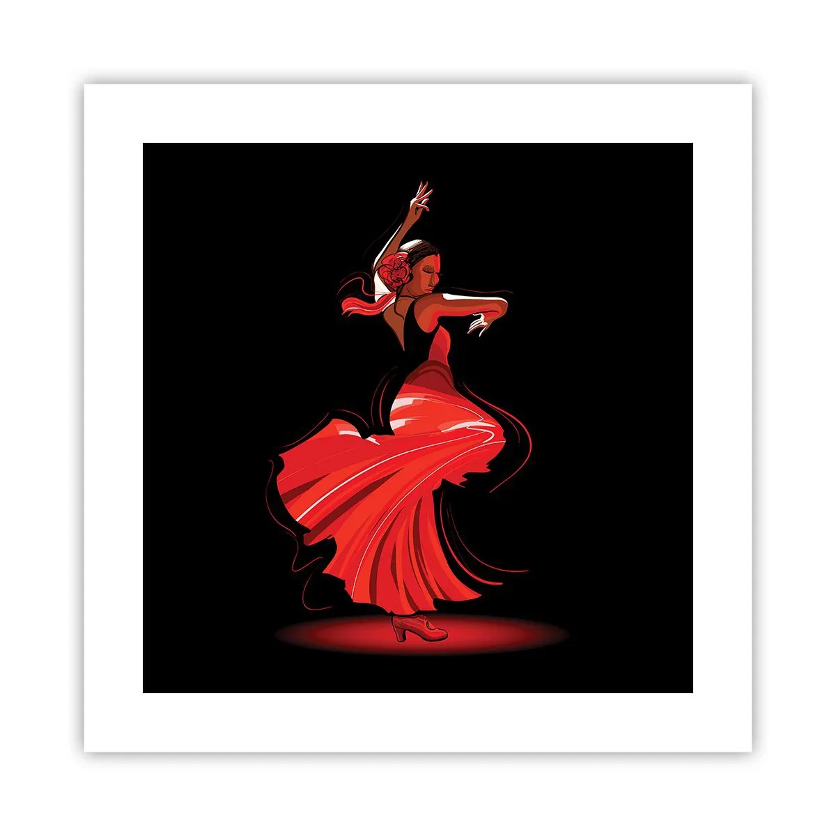 Affiche - Poster - L'esprit fougueux du flamenco - 40x40 cm