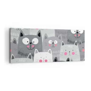 Impression sur toile - Image sur toile - Le monde des chats - 100x40 cm