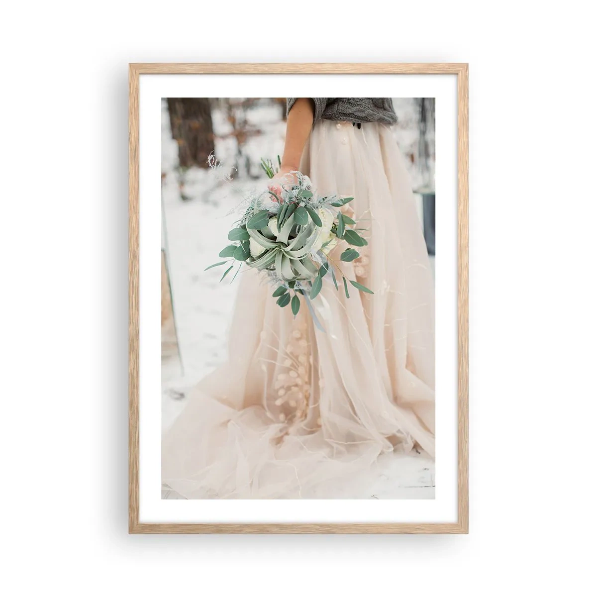 Affiche dans un chêne clair - Poster - Et il vécurent longtemps et heureux - 50x70 cm