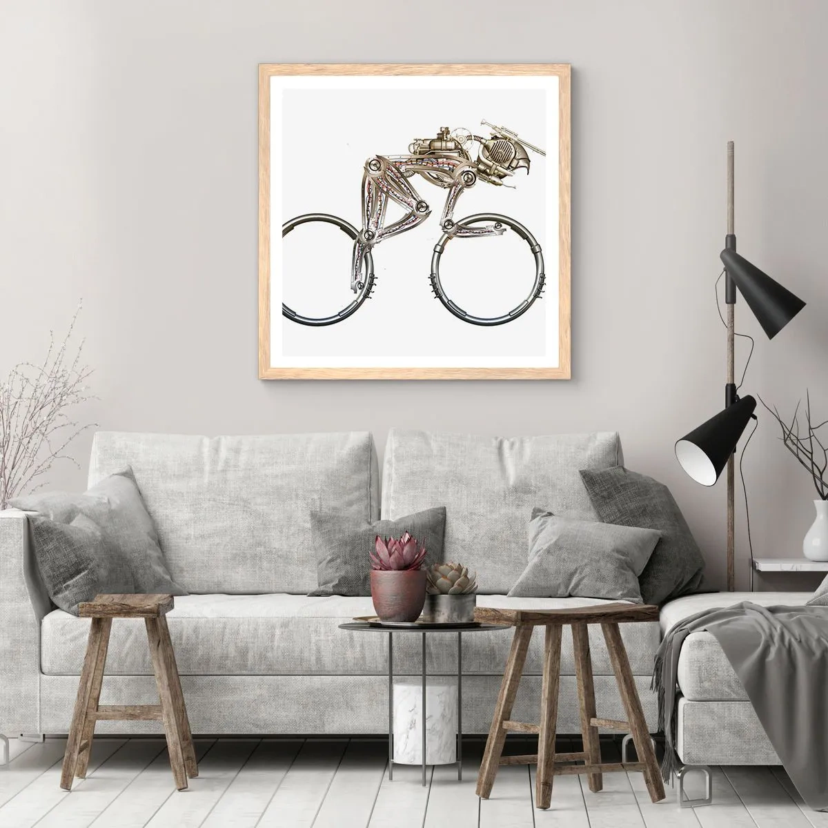 Affiche dans un chêne clair - Poster - Machine exceptionnelle - 40x40 cm