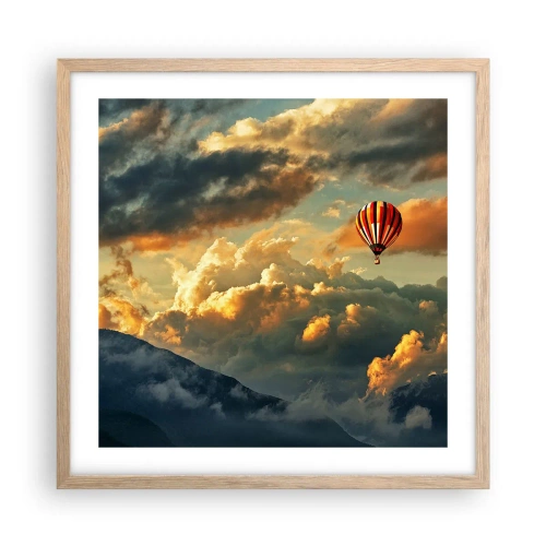 Affiche dans un chêne clair - Poster - Je vole parce que je veux - 50x50 cm