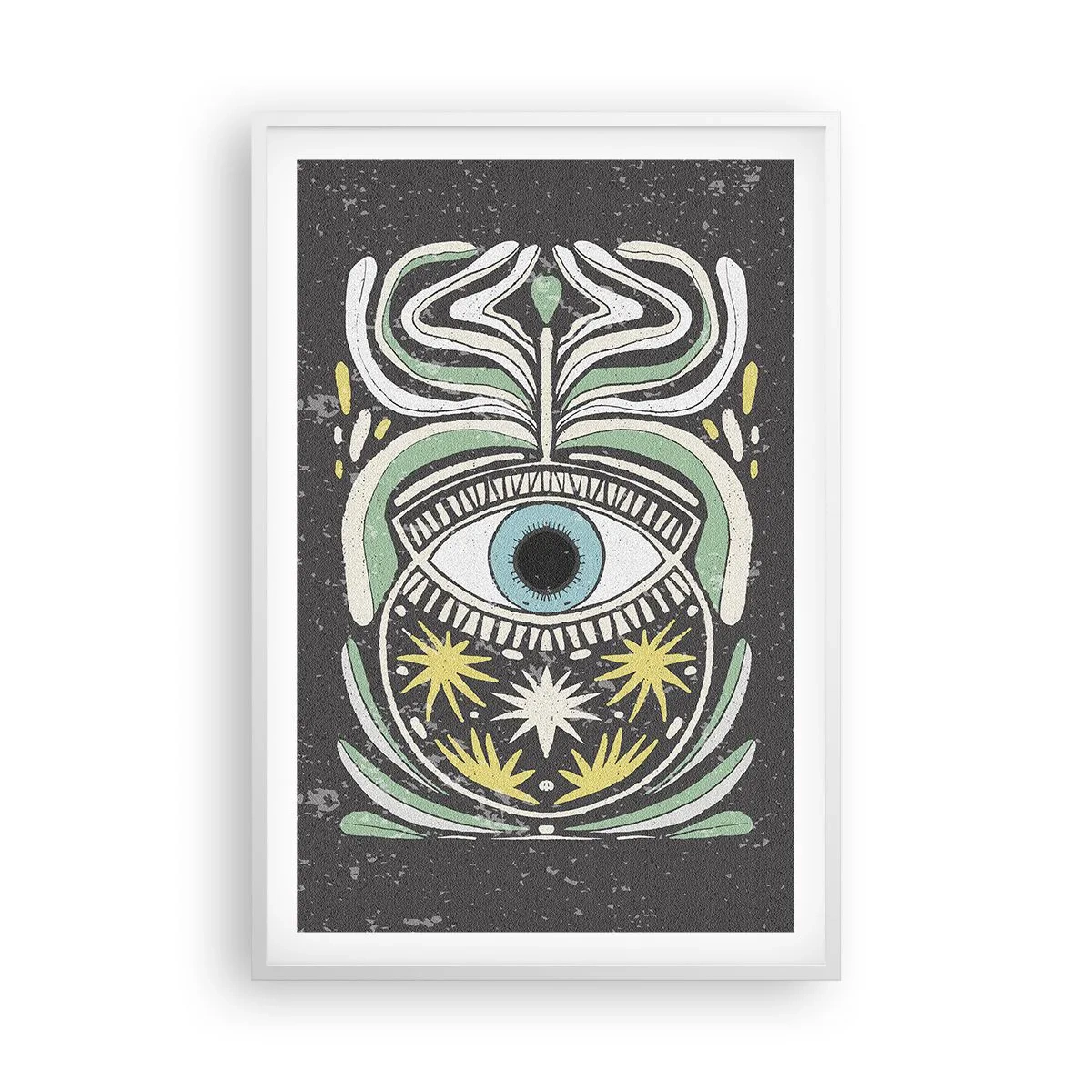 Affiche dans un cadre blanc - Poster - Rituels tribaux - 61x91 cm