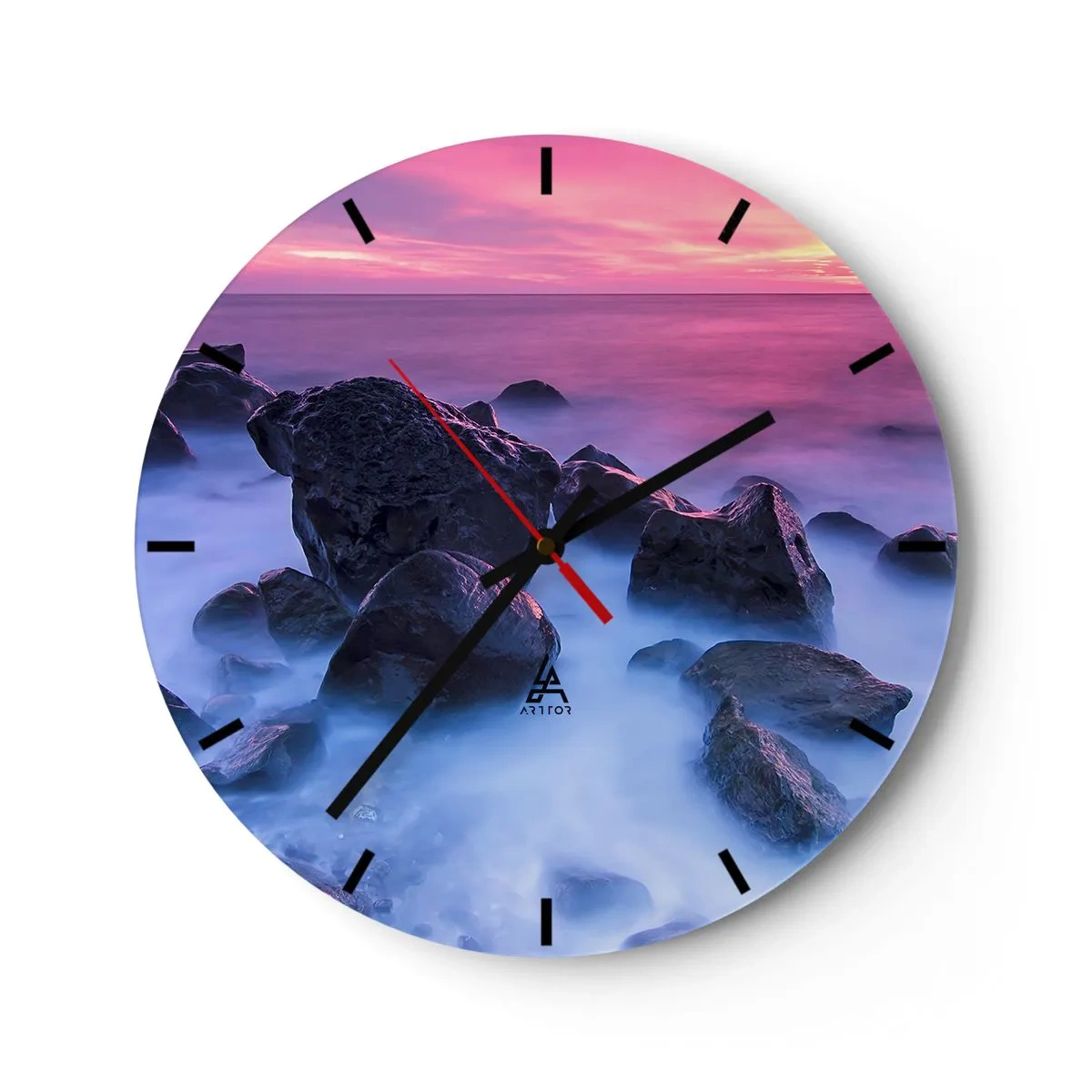 Horloge murale - Pendule murale - Naissance dans la lumière et le brouillard - 40x40 cm