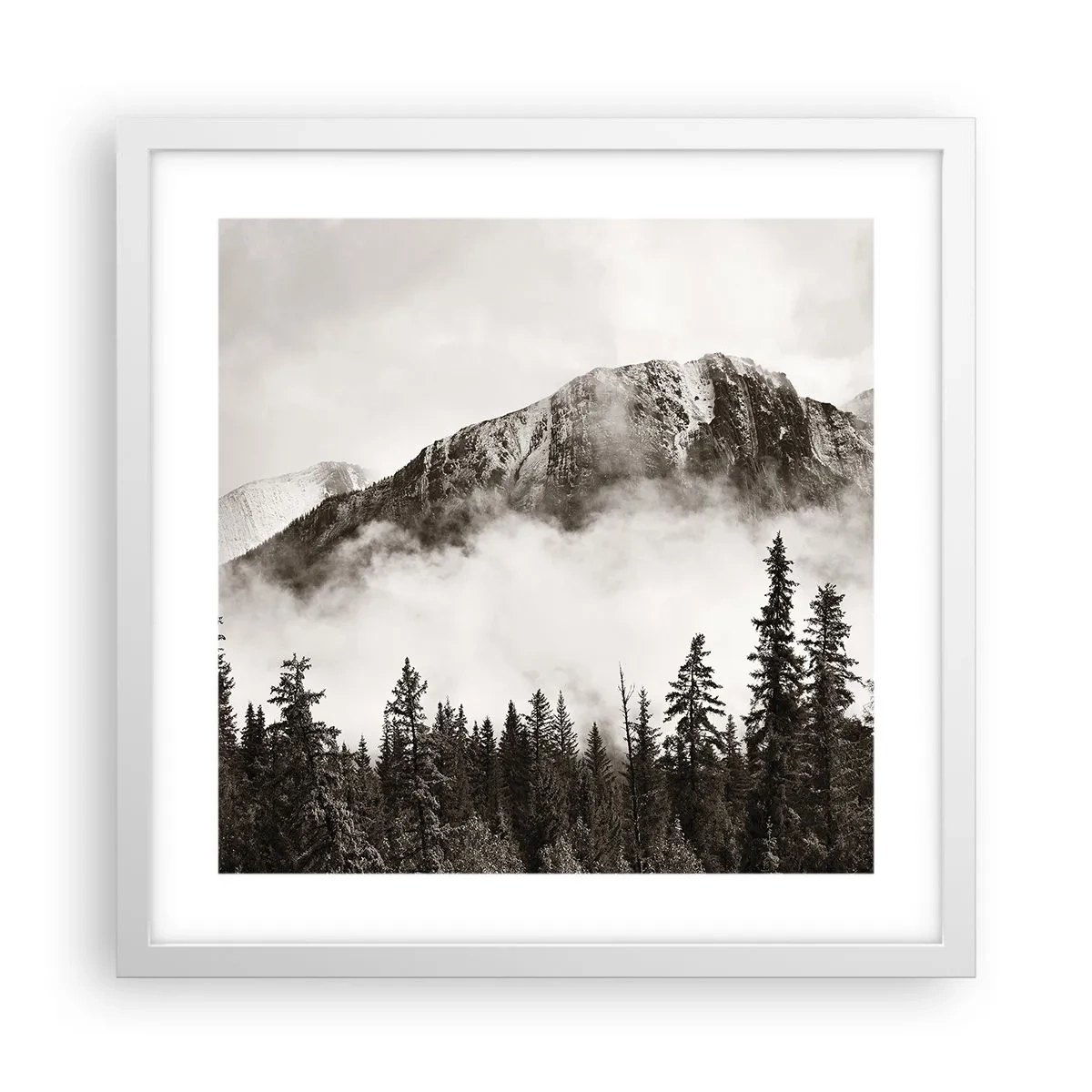 Affiche dans un cadre blanc - Poster - Seigneur de granite - 40x40 cm