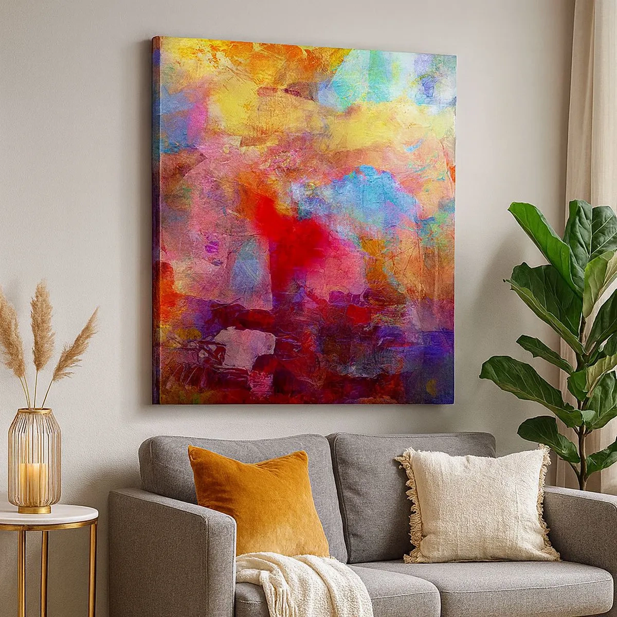 Impression sur toile - Image sur toile - Regardez à l'intérieur de l'arc-en-ciel - 30x30 cm