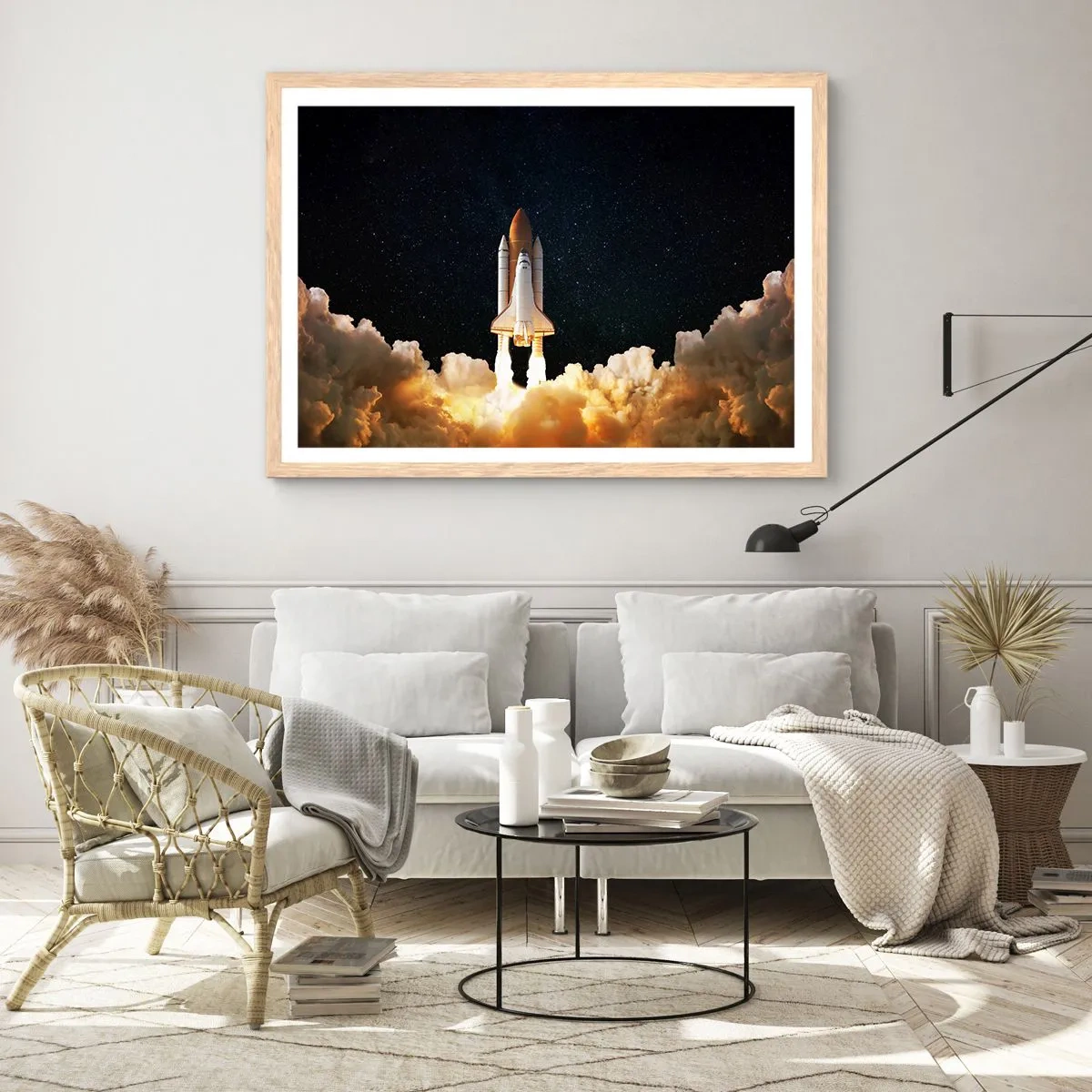 Affiche dans un chêne clair - Poster - Ad astra! - 100x70 cm