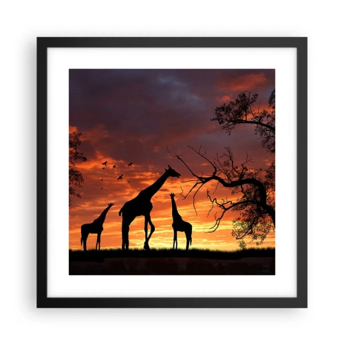 Affiche dans un cadre noir - Poster - Un petit dîner avec vos proches - 40x40 cm