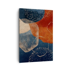 Impression sur toile - Image sur toile - Formes abstraites dans des tons de rouge et de bleu - 70x100cm - La légèreté de l'être - Décoration murale moderne pour le salon et la chambre ARTTOR