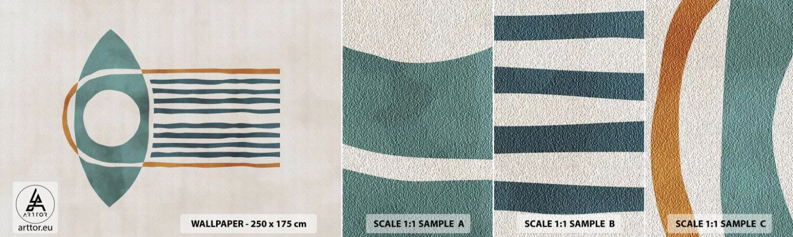 Échantillon de Papier Peint Autocollant Deluxe Sticker - Signes et rituels - Bohème, Œil, Minimalisme - 100x30 cm