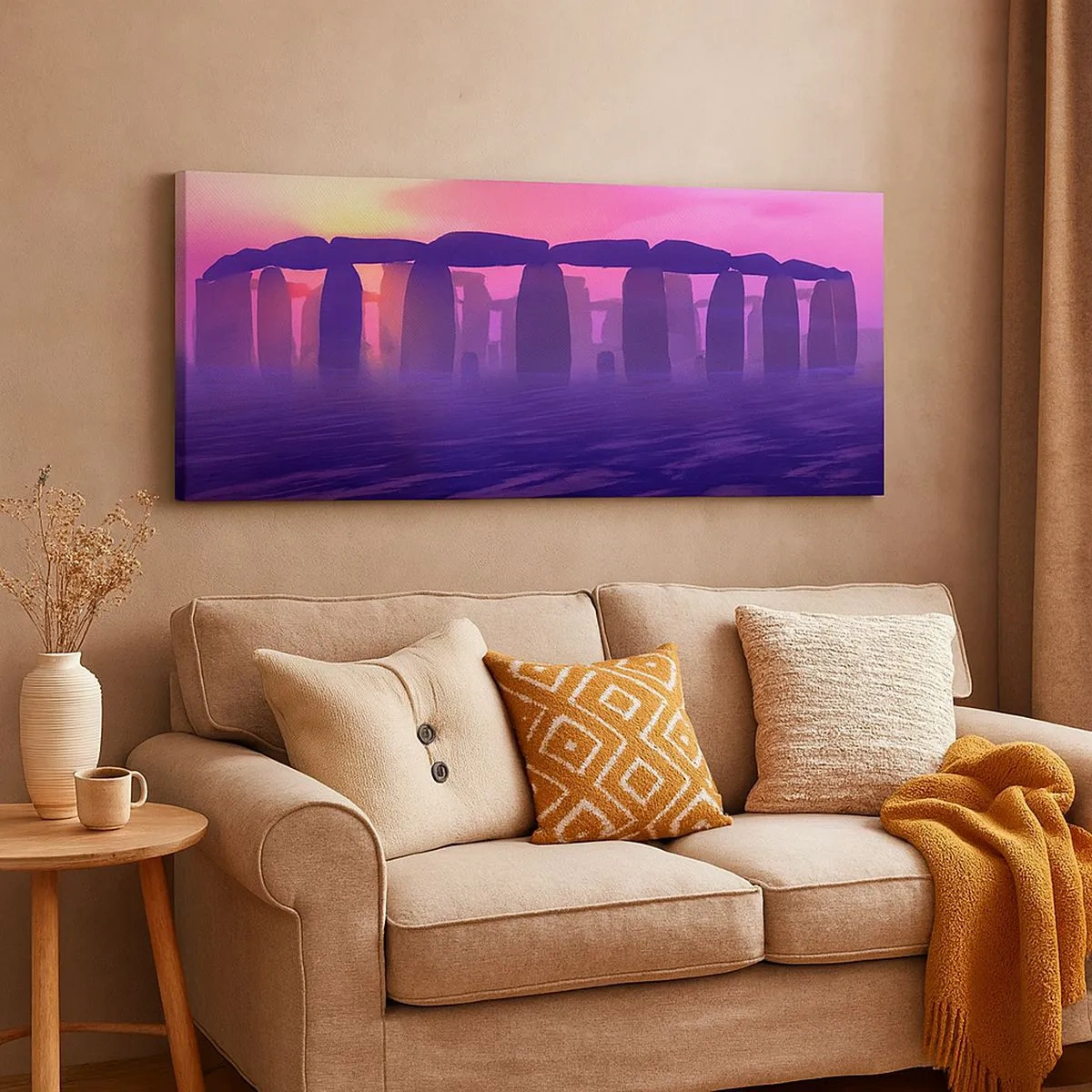 Impression sur toile - Image sur toile - Mystère à l'aube dans le brouillard - 100x40 cm