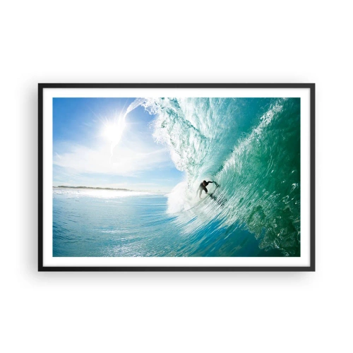 Affiche dans un cadre noir - Poster - Toujours sur la vague - 91x61 cm