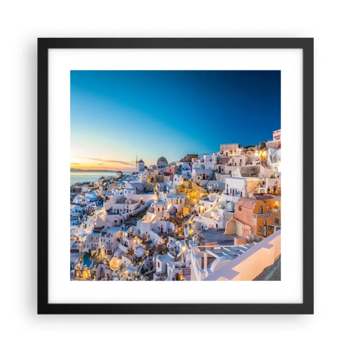 Affiche dans un cadre noir - Poster - L'essence de la grecque - 40x40 cm