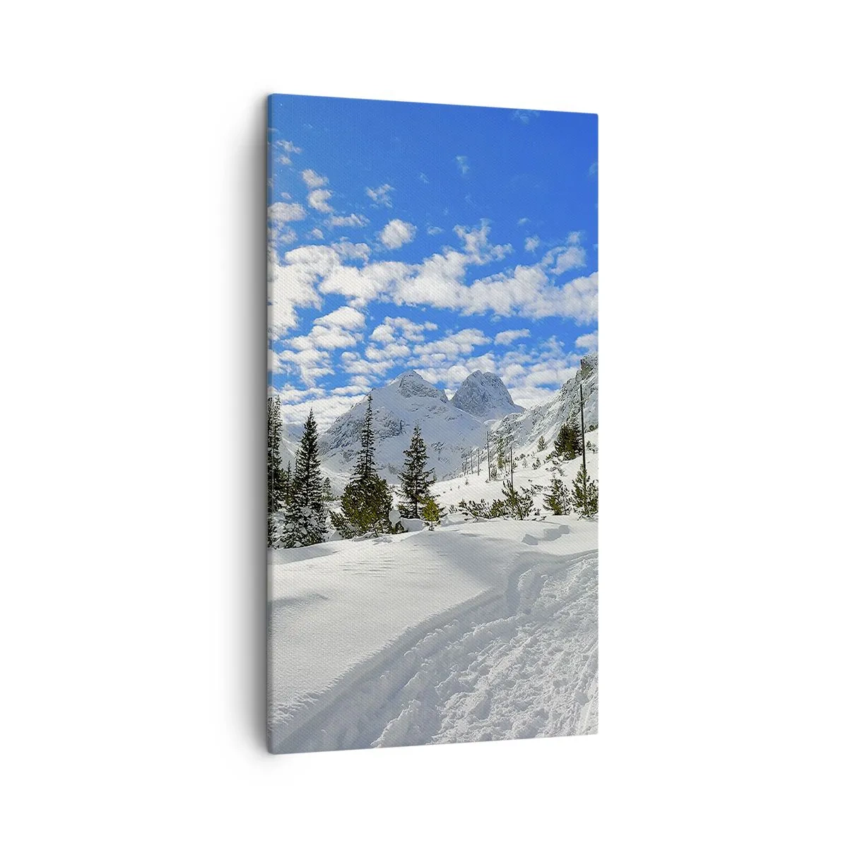 Impression sur toile - Image sur toile - Dans la neige et au soleil - 45x80 cm