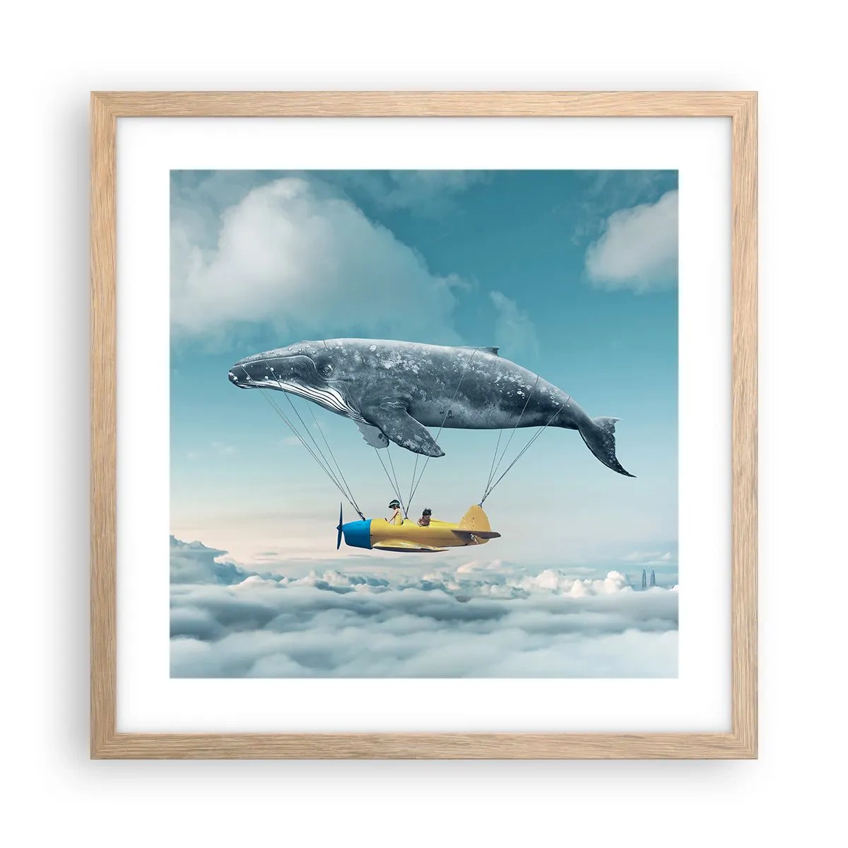 Affiche dans un chêne clair - Poster - Pourquoi pas? - 40x40 cm