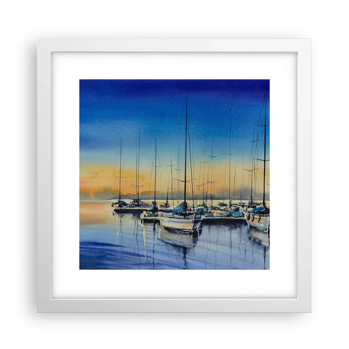 Affiche dans un cadre blanc - Poster - Fin d'une belle journée - 30x30 cm