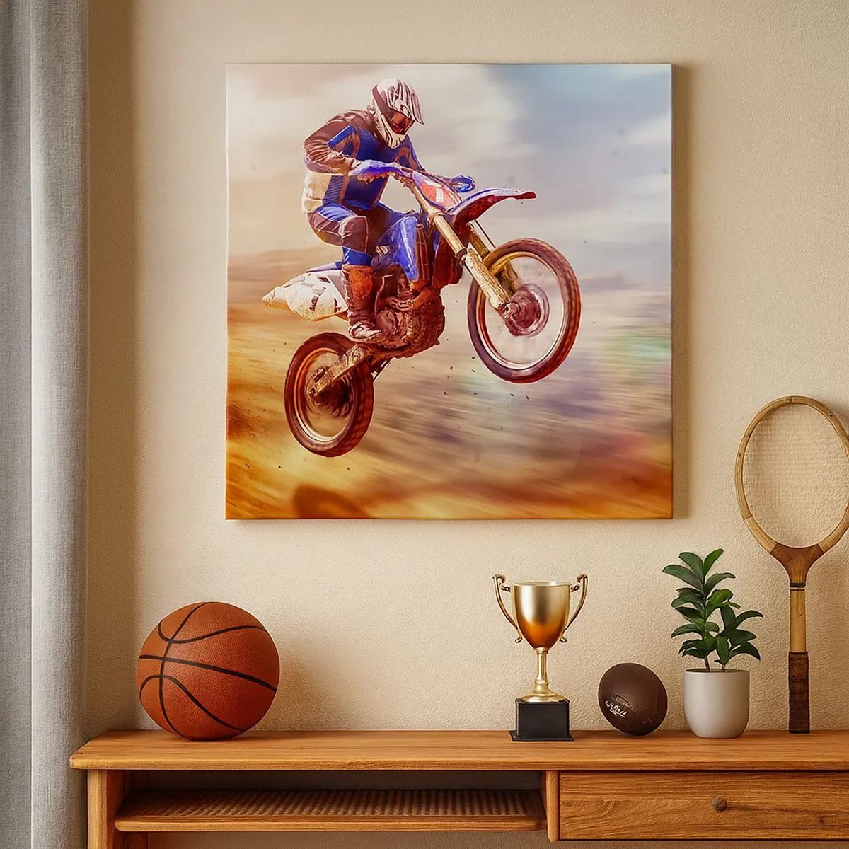 Impression sur toile - Image sur toile - Vertiges à moto - 30x30 cm