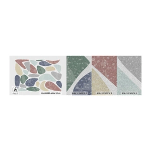 Échantillon de Papier Peint Premium Sand - Une mosaïque de couleurs poudrées - Minimalisme, Pastel, Bohème - 100x30 cm