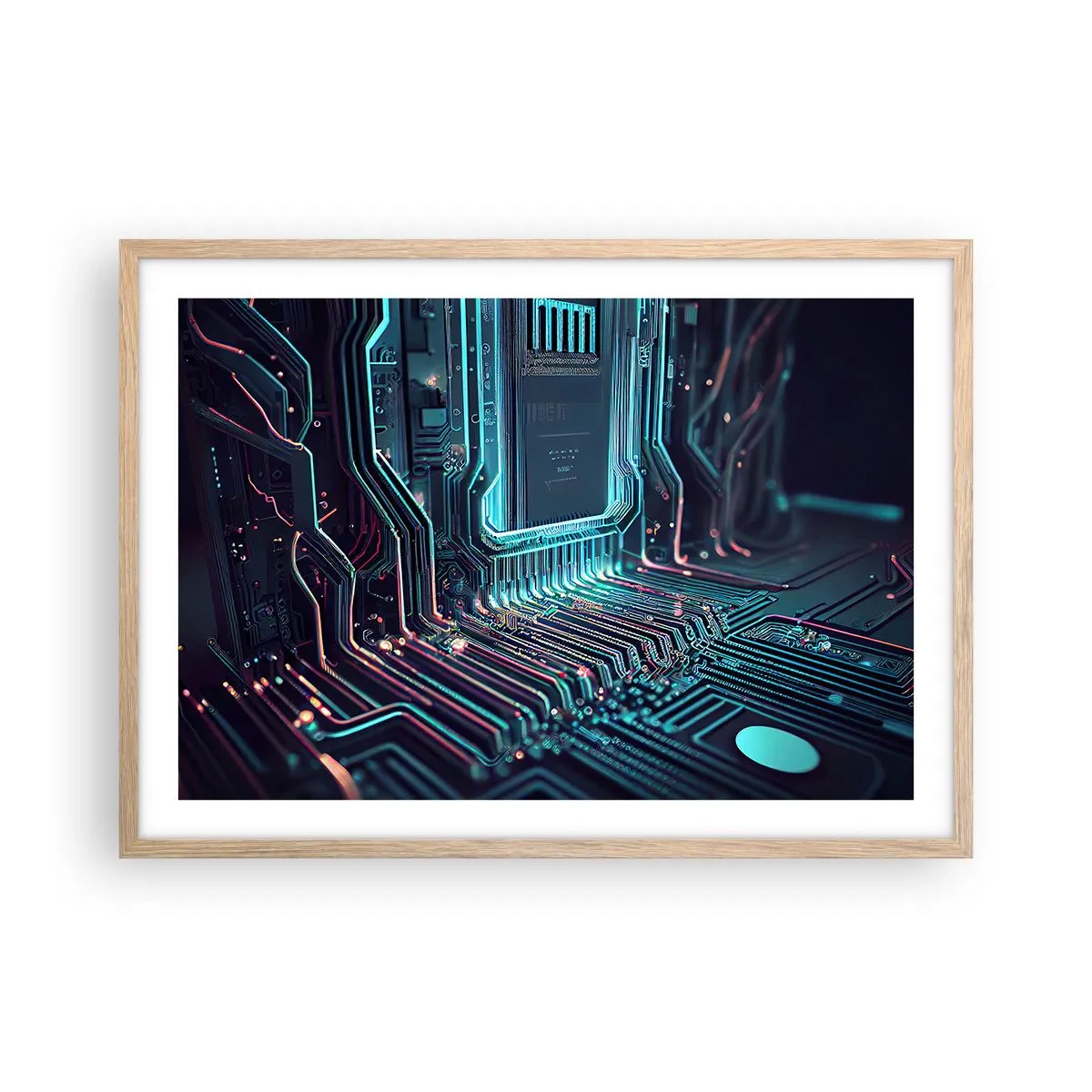 Affiche dans un chêne clair - Poster - Je pense comme ça… - 70x50 cm