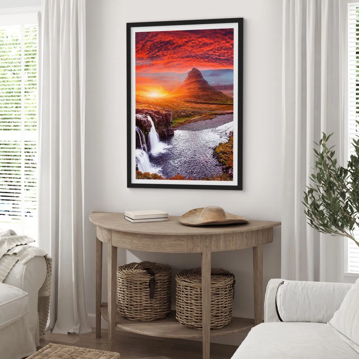 Affiche dans un cadre noir - Poster - Vue de la terre du milieu - 30x40 cm