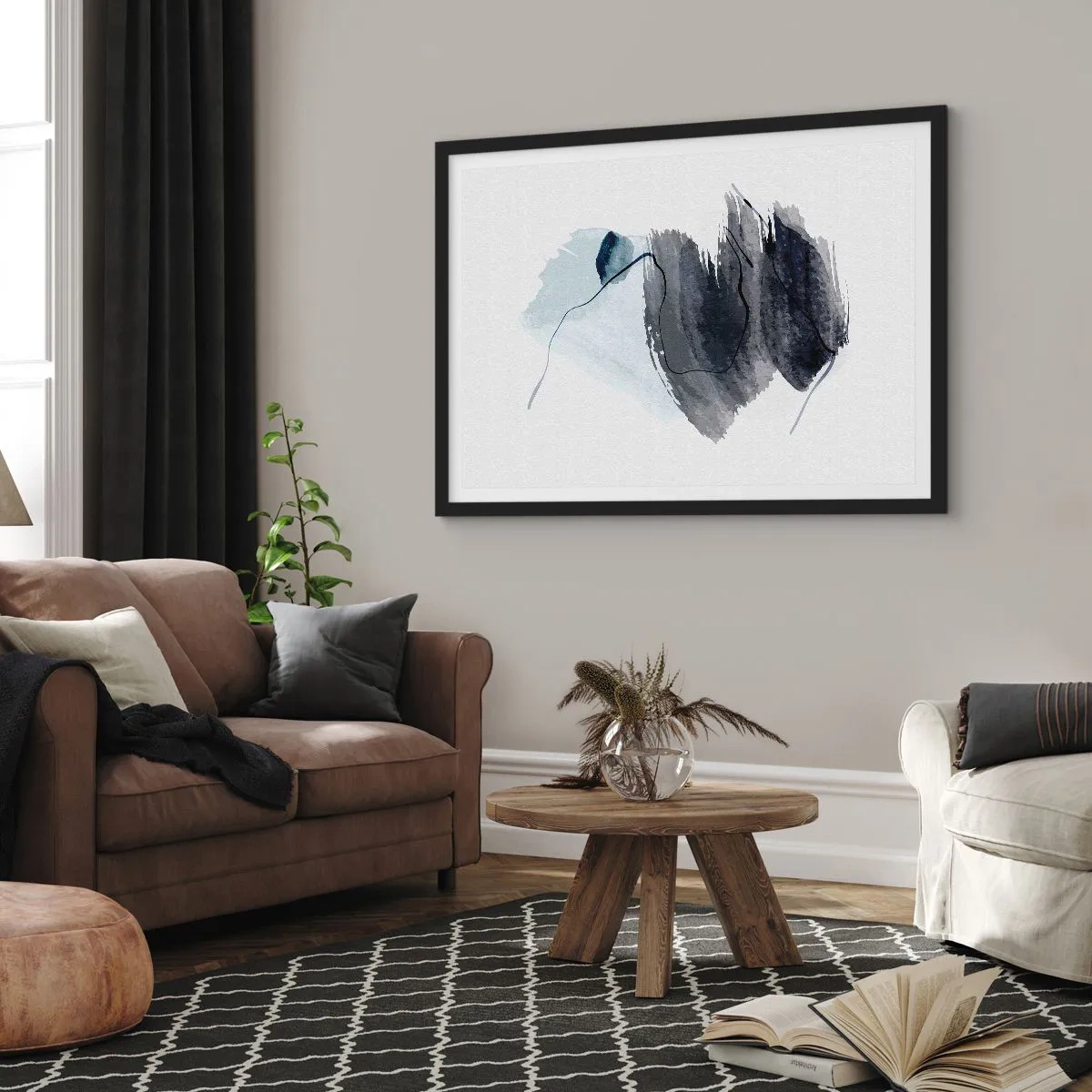 Affiche dans un cadre noir - Poster - Intensité et mouvement - 50x40 cm