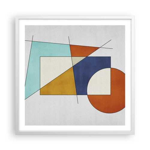Affiche dans un cadre blanc - Poster - Abstraction : plaisir moderniste - 60x60 cm