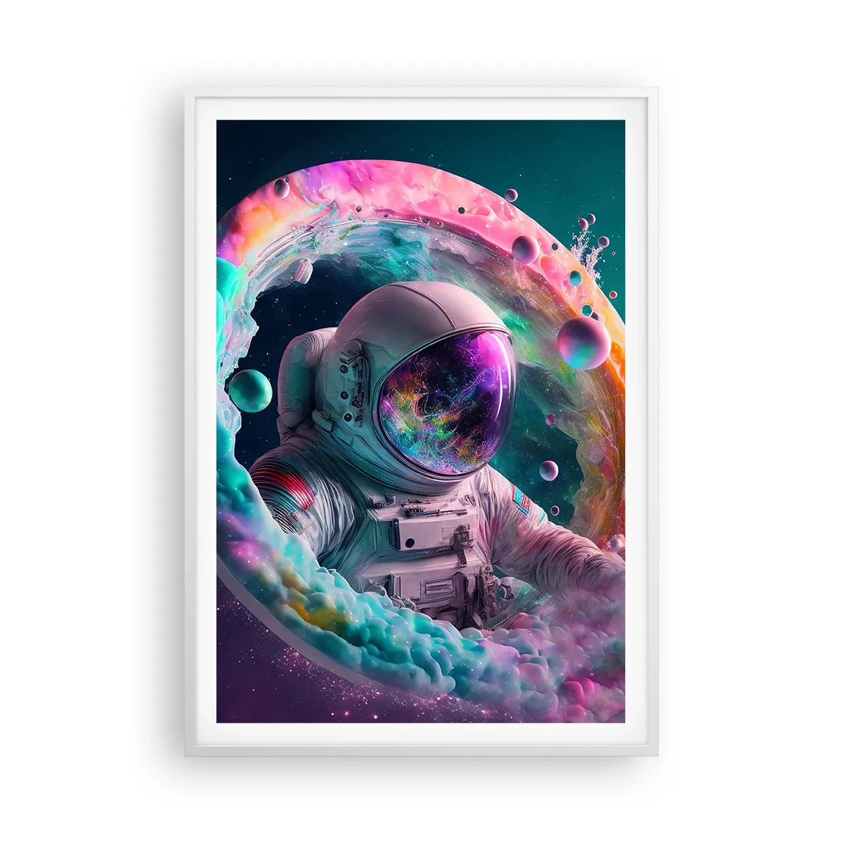 Affiche dans un cadre blanc - Poster - porte des étoiles - 70x100 cm