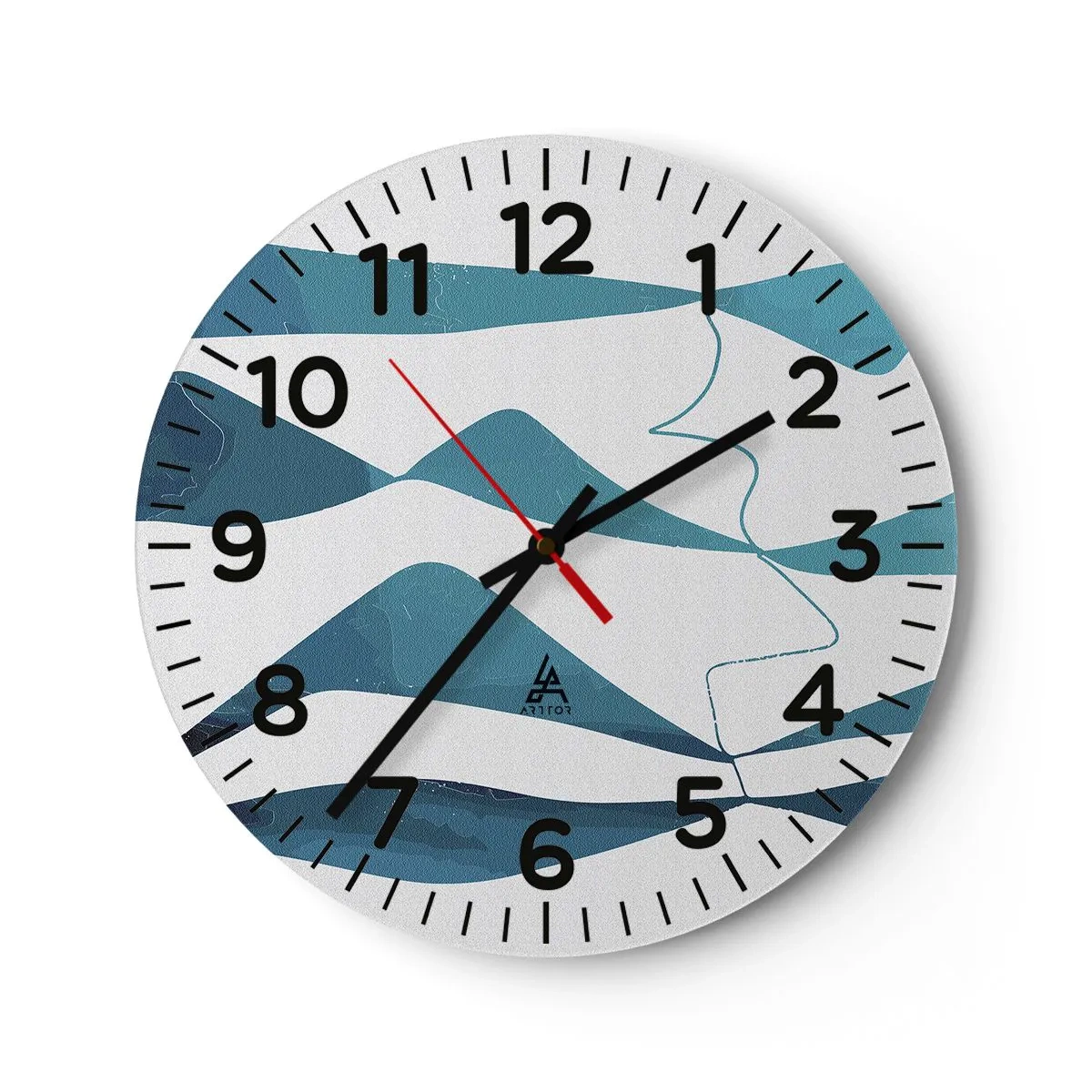 Horloge murale - Pendule murale - Abstraction : composé turquoise - 30x30 cm