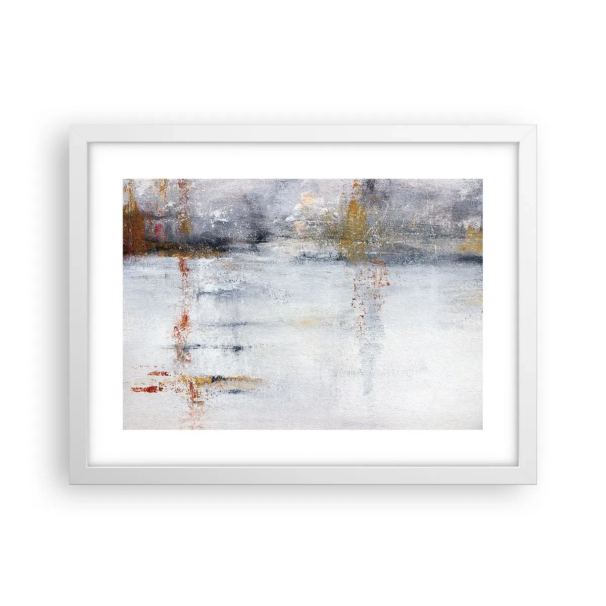 Affiche dans un cadre blanc - Poster - Derrière l'air un rideau - 40x30 cm