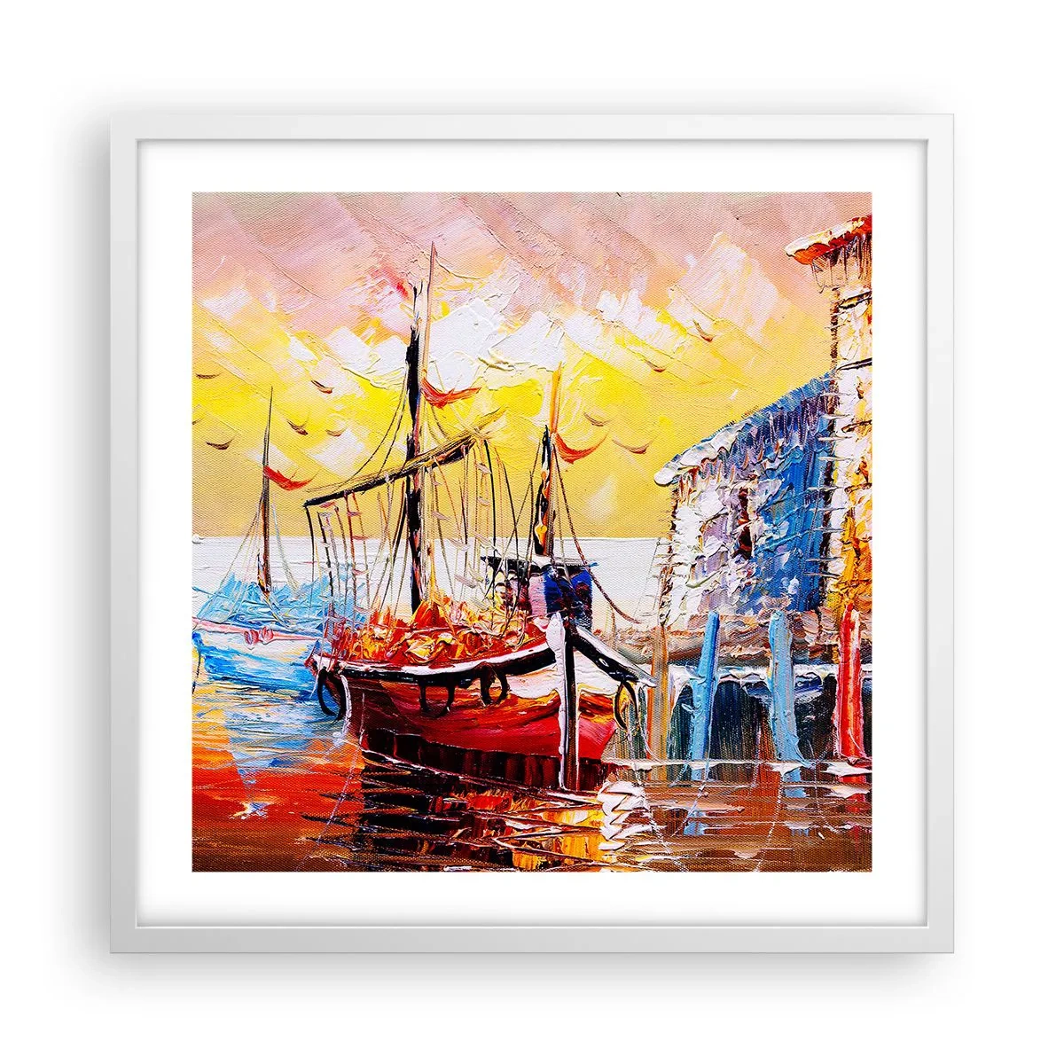 Affiche dans un cadre blanc - Poster - Bon retour - 50x50 cm