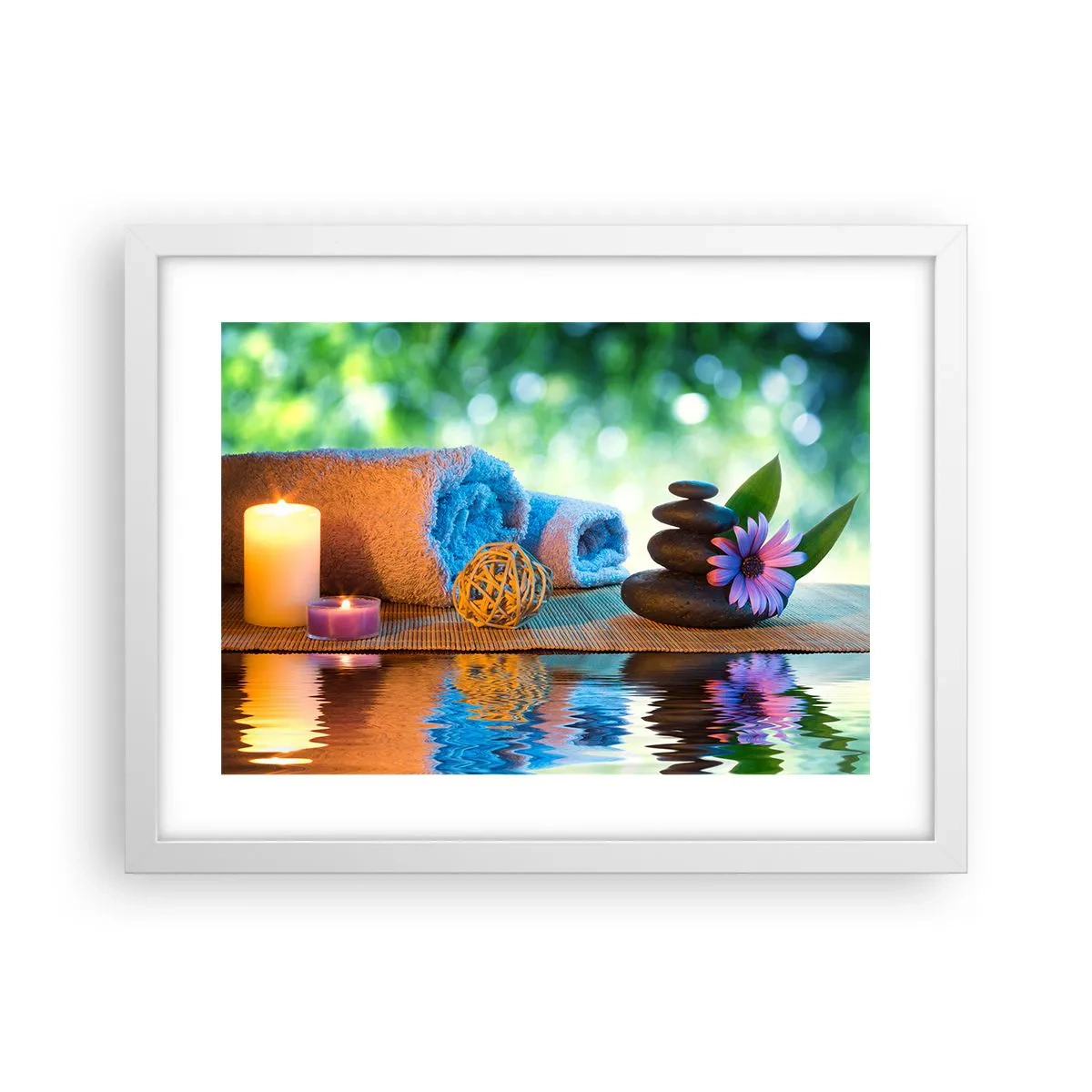 Affiche dans un cadre blanc - Poster - Temps pour le corps - 40x30 cm